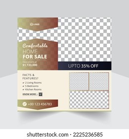 Real Estate Home and Decor House sale social media banner post