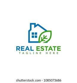 Real Estate Home Eco Logo Icon Template