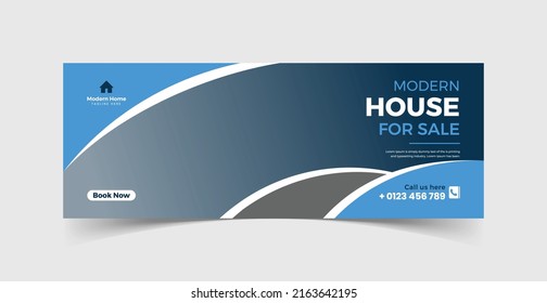 Real estate home facebook cover banner template design