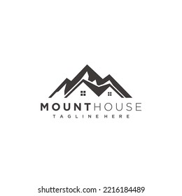 Real estate, home, house mountain logo design 