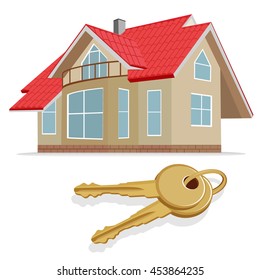 real estate, home, keys, vector illustration