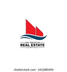 Real estate home logo design vector template
