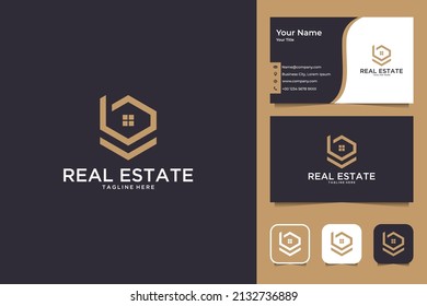 real estate home logo design and business card