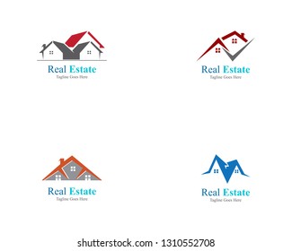 Real estate home logo template design