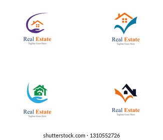 Real estate home logo template design