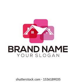 Real estate home logo vector art
