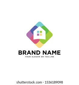 Real estate home logo vector art
