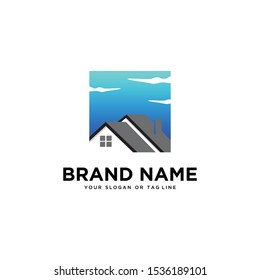Real estate home logo vector art