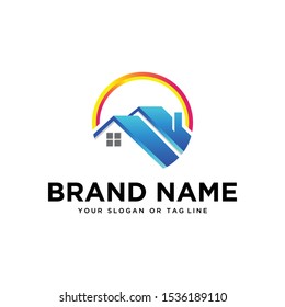 Real estate home logo vector art