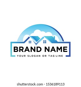 Real estate home logo vector art