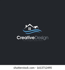 Real Estate Home Logo Water Resistance Design Vector EPS 10 letter symbol business company vector icon