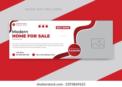 Real estate home property facebook cover or web banner design template