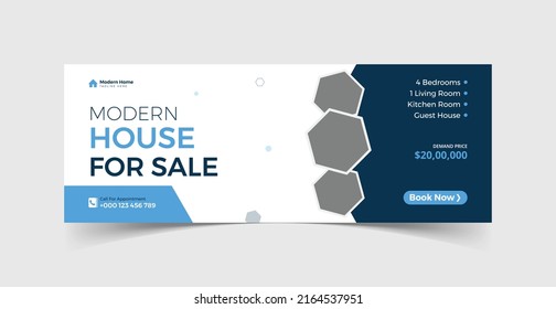 Real estate home property sale banner facebook cover template design