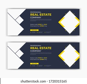 Real Estate Home Rent Sale Social Media Post Facebook Cover Timeline Web Ad Banner Template