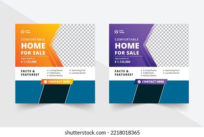 Real Estate Home Sale Banner with abstract background
