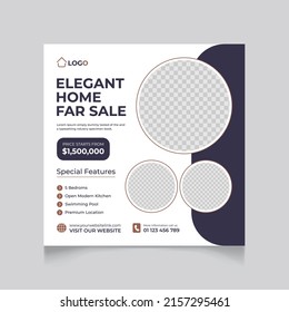 Real estate Home for sale business social media post and Instagram post template set