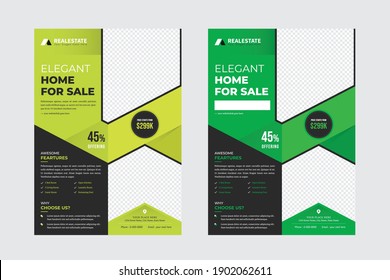 Real Estate Home for sale flyer design template very modern. Flyer concept.