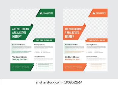 Real Estate Home for sale flyer design template very modern. Flyer concept.