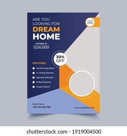 Real Estate Home Sale Flyer A4 Size Editable Brochure Template Cover Design