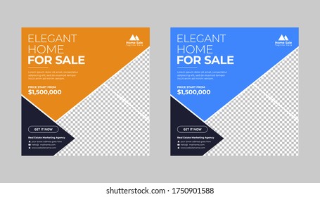 Real estate home for sale social media post template