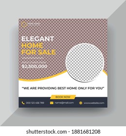 
Real estate home sale social media post template