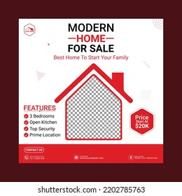 Real Estate Home Sale Social Media Post Template, Editable Post Template Design