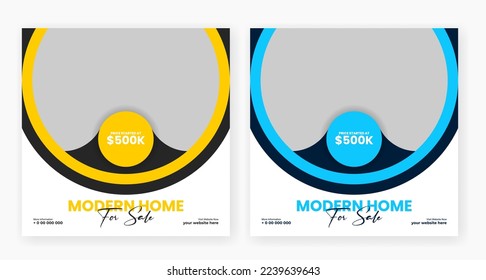 real estate home sale social media post template, home for sale banner design