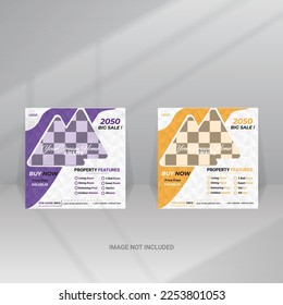 Real Estate Home Sale Social Media Post, Leaflet, Square Flyer template