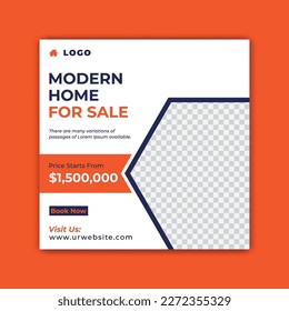 Real Estate Home for Sale Social Media Banner Post Design Template