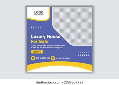 real estate home sale social media post and web banner template