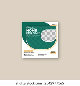 Real estate home sale social media post banner design template For digital marketing. with elegant, abstract, Business