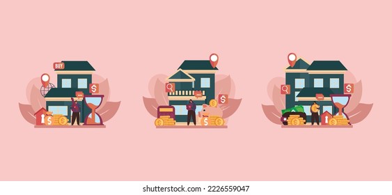Real Estate Home Sales Flat Design