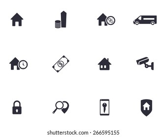 Real estate, home security flat icons, vector illustration, eps10, easy to edit