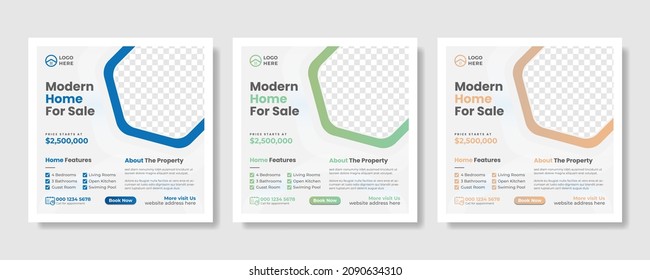 Real estate home social media post template