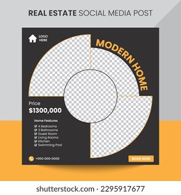 real estate home social media or instagram post or square web banner promo template
