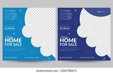 Real Estate Home Social Media post design, vector file layout template