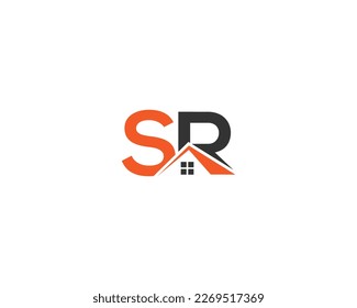 Real Estate Home SR Letter Initial Logo Design Icon Modern Vector Concept Illustration.