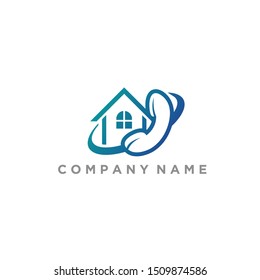 Real Estate Home Telephone Vector Logo 01