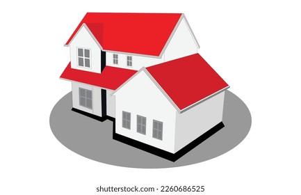 Real Estate Home vector red and white, use for flyer, poster, banner and other's