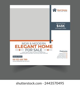 Real estate, homes, and properties social media post template.