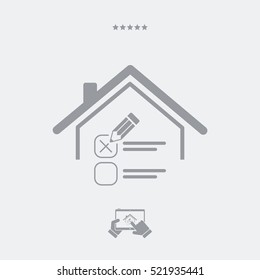 Real estate or hotel concept - Confirm of client decision - Vector web icon