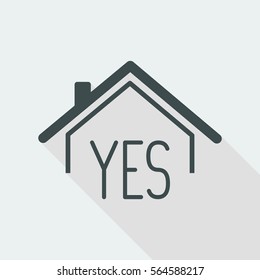 Real estate or hotel concept - Confirm of client decision - Vector web icon