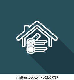 Real estate or hotel concept - Confirm of client decision - Vector web icon