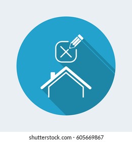 Real estate or hotel concept - Confirm of client decision - Vector web icon