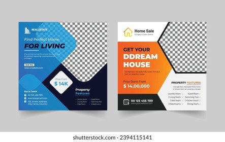 Real estate house agency facebook cover design template, Dream home for sale Perfect and modern real estate banner promotion, Abstract corporate business web banner template Vector Eps10.