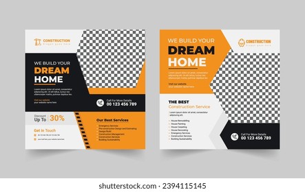Real estate house agency facebook cover design template, Dream home for sale Perfect and modern real estate banner promotion, Abstract corporate business web banner template Vector Eps10.