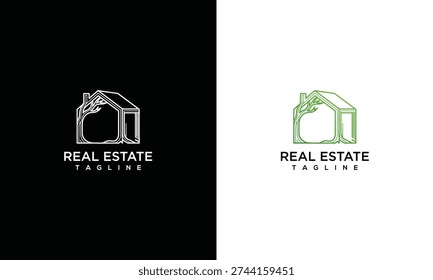 Real Estate House Apple Logo Design - Green Eco Home Property Branding Vector.