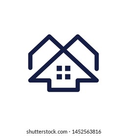 Real estate house arrow line logo icon