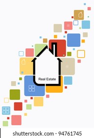 real estate house background vector