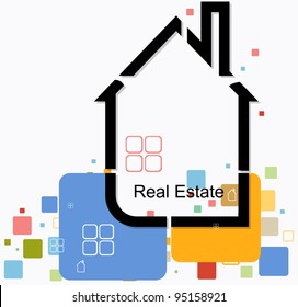 real estate house background vector